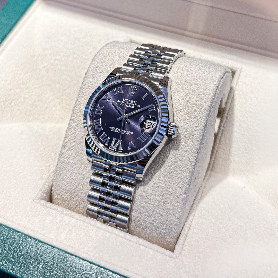 Rolex Datejust31 31mm Steel/WG Purple Dial Numeral Markers 2024 Ref m278274-0026 (#728)