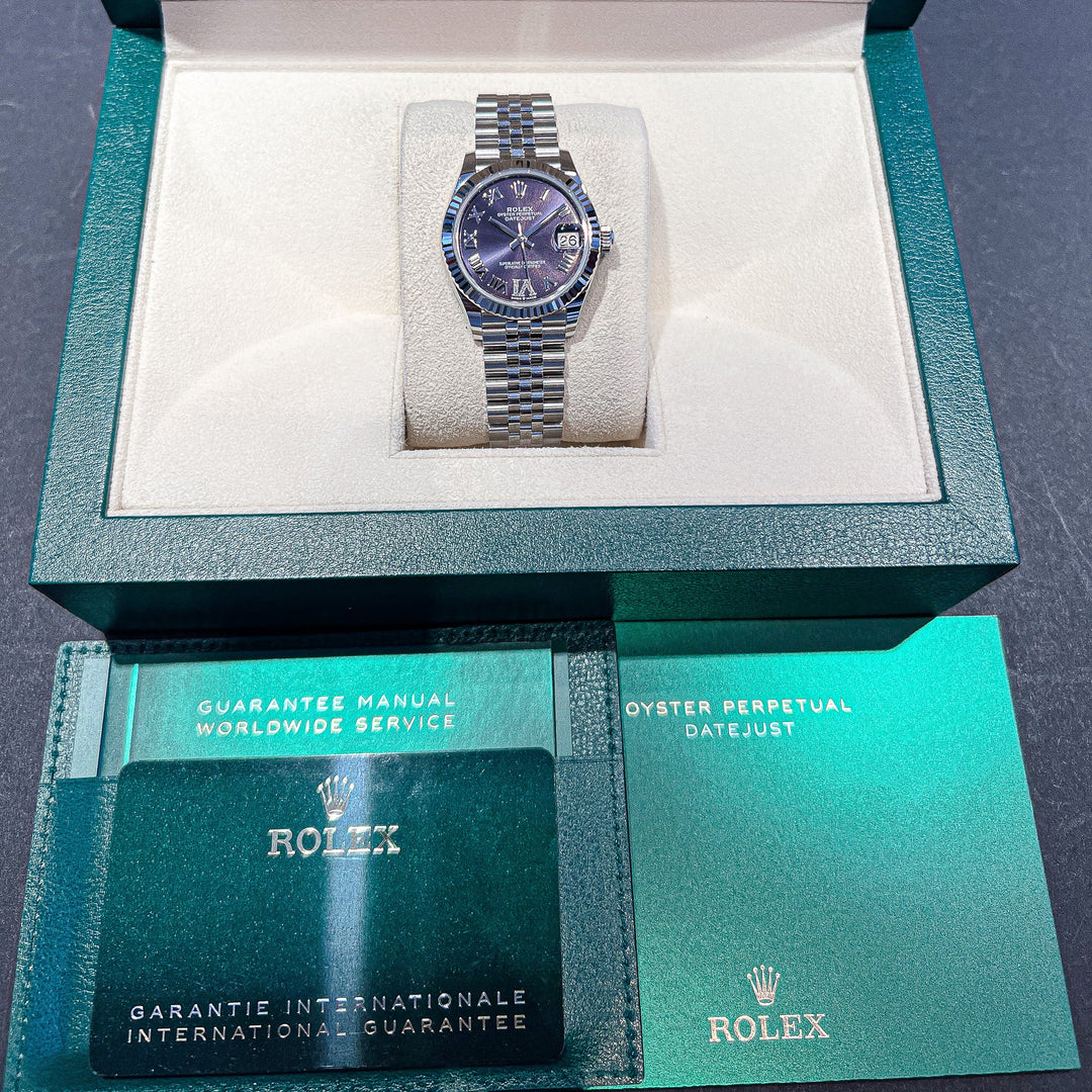 Rolex Datejust31 31mm Steel/WG Purple Dial Numeral Markers 2024 Ref m278274-0026 (#728)