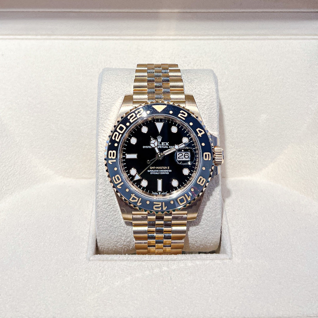 Rolex GMT-Master II 40mm YG Black Dial Button Markers 2024 Ref m126718grnr-0001 (#858)