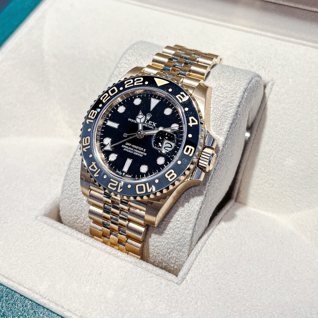 Rolex GMT-Master II 40mm YG Black Dial Button Markers 2024 Ref m126718grnr-0001 (#858)