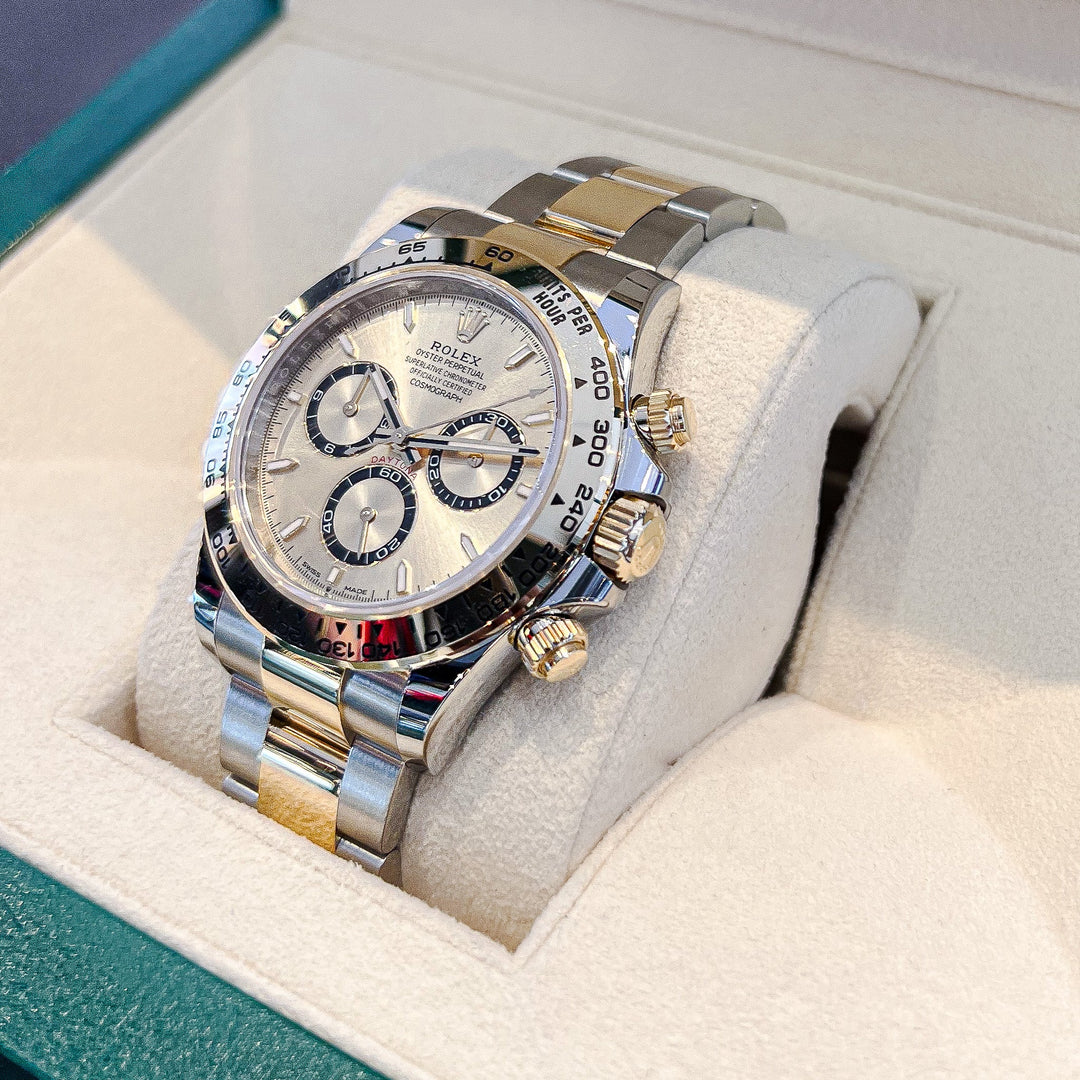 Rolex Cosmograph Daytona 40mm Steel/YG Champagne Dial Stick Markers 2024 Ref m126503-0004 (#837)