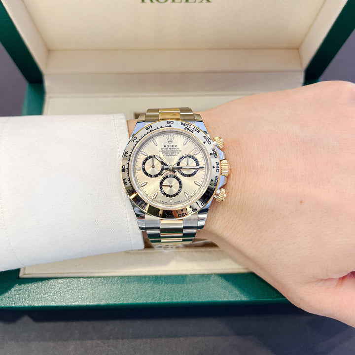 Rolex Cosmograph Daytona 40mm Steel/YG Champagne Dial Stick Markers 2024 Ref m126503-0004 (#841)