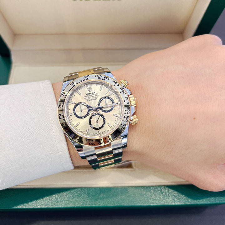 Rolex Cosmograph Daytona 40mm Steel/YG Champagne Dial Stick Markers 2025 Ref m126503-0004 (#907)