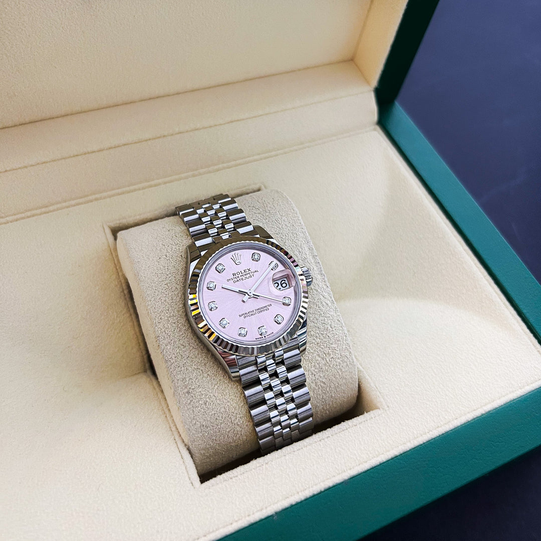 Rolex Datejust31 31mm Steel/WG Pink Dial Diamond Markers 2024 Ref m278274-0032 (#668)