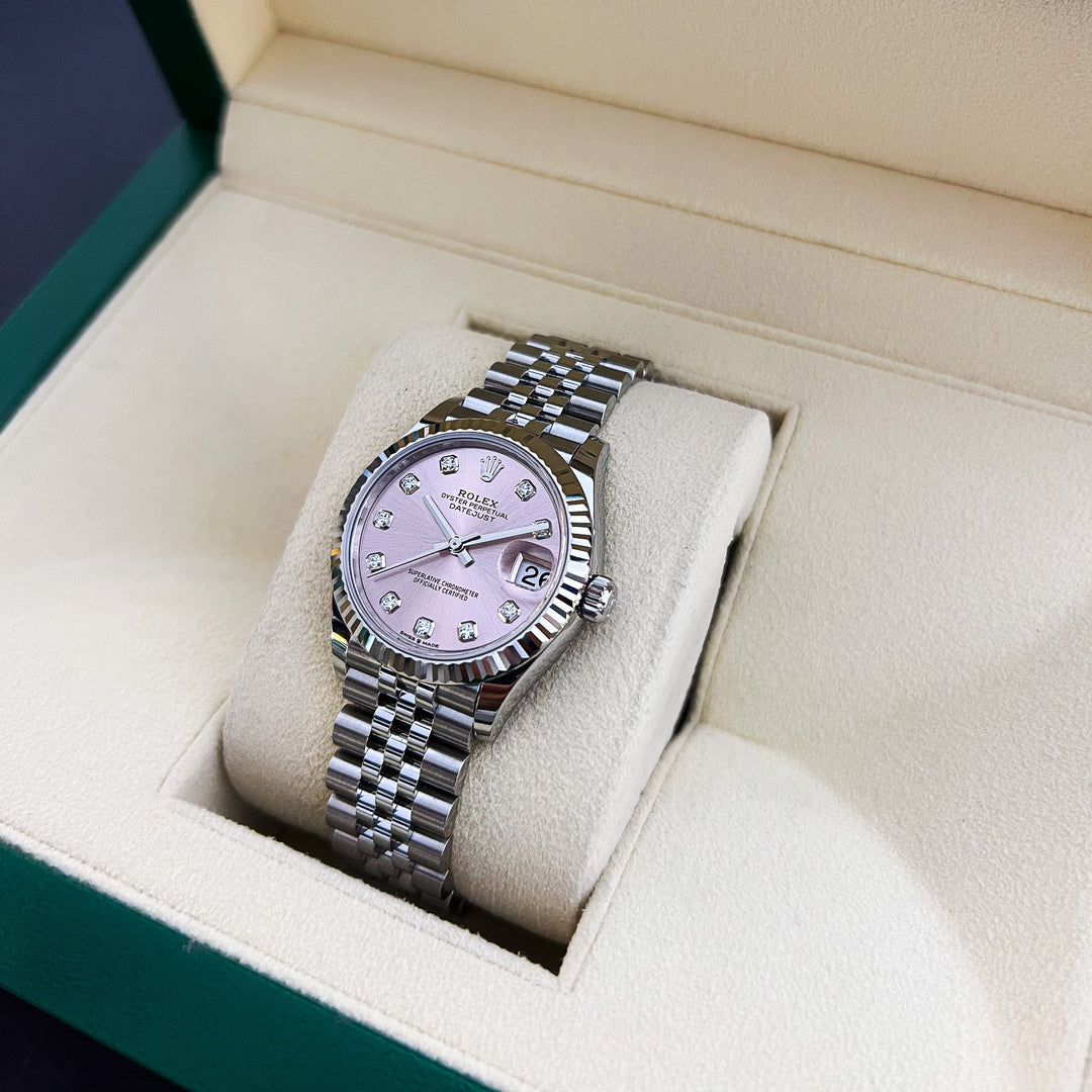 Rolex Datejust31 31mm Steel/WG Pink Dial Diamond Markers 2024 Ref m278274-0032 (#668)