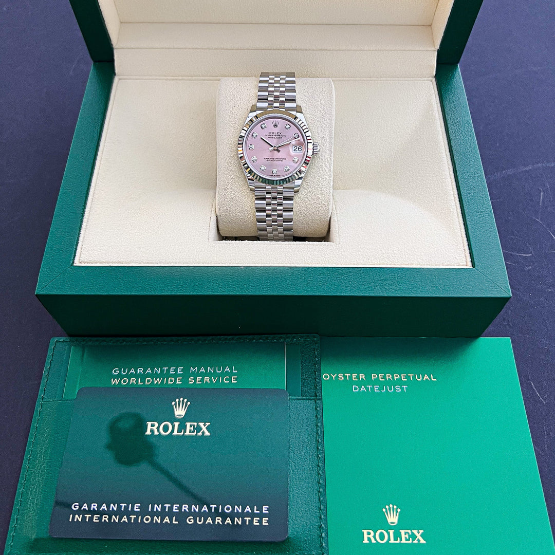Rolex Datejust31 31mm Steel/WG Pink Dial Diamond Markers 2024 Ref m278274-0032 (#668)
