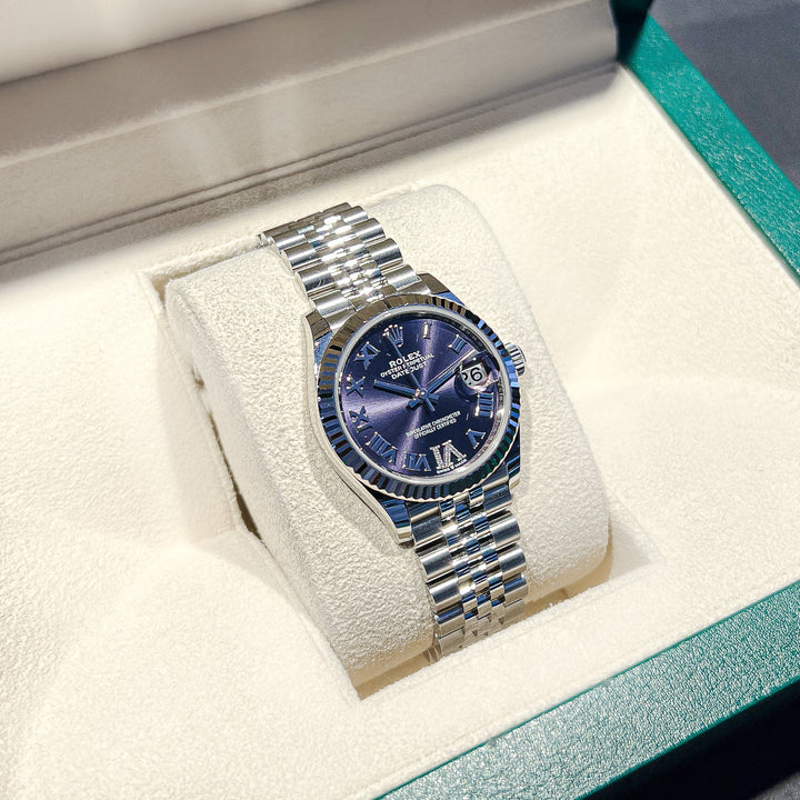 Rolex Datejust31 31mm Steel/WG Purple Dial Numeral Markers 2024 Ref m278274-0026 (#728)