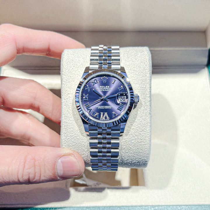 Rolex Datejust31 31mm Steel/WG Purple Dial Numeral Markers 2024 Ref m278274-0026 (#728)