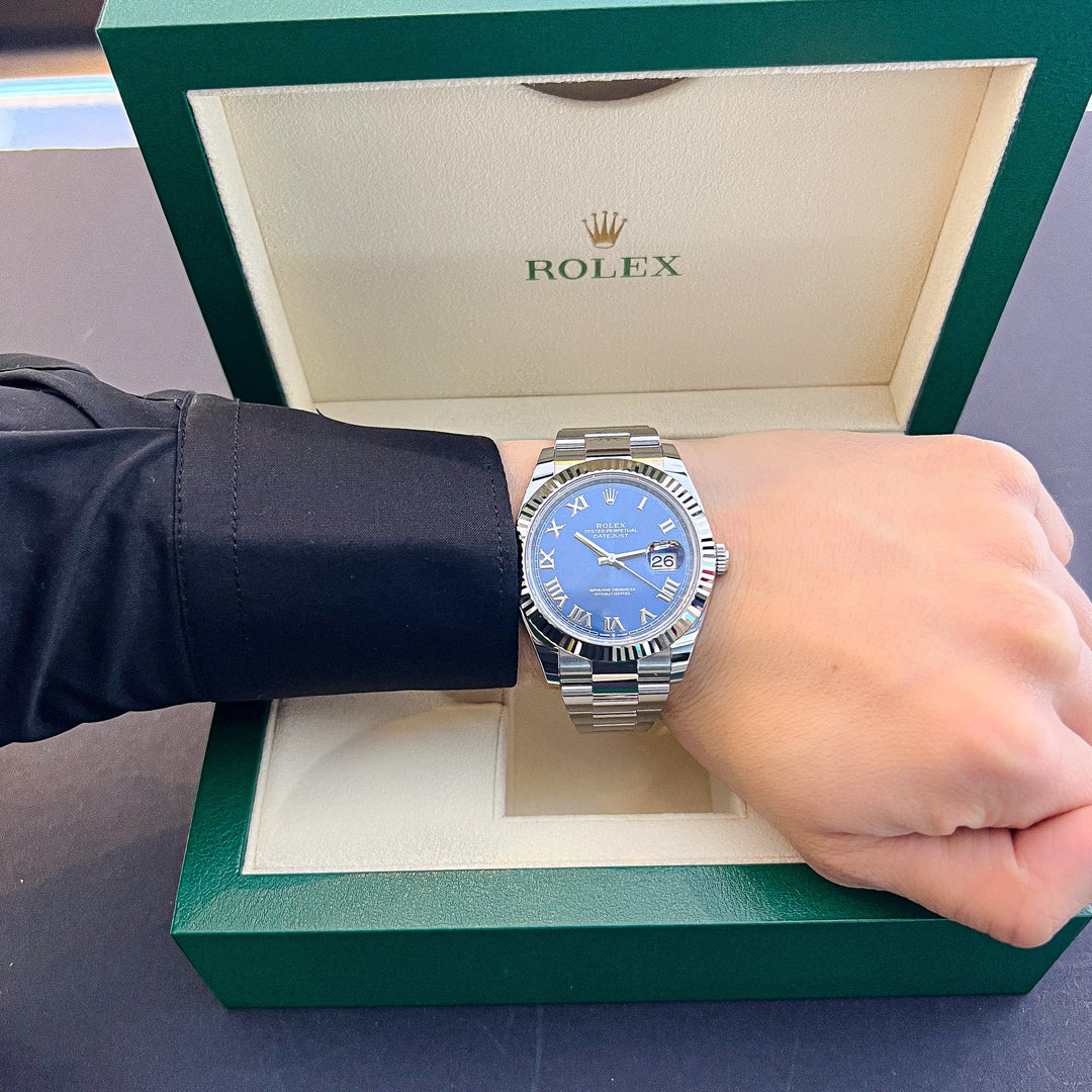 Rolex Datejust41 41mm Steel/WG Azzurro Blue Dial Numeral Markers 2025 Ref m126334-0025 (#913)