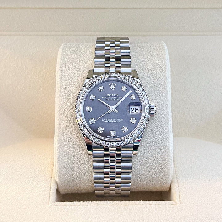 Rolex Datejust31 31mm Steel/WG Dark Grey Dial Diamond Markers 2024 Ref m278384rbr-0010 (#736)
