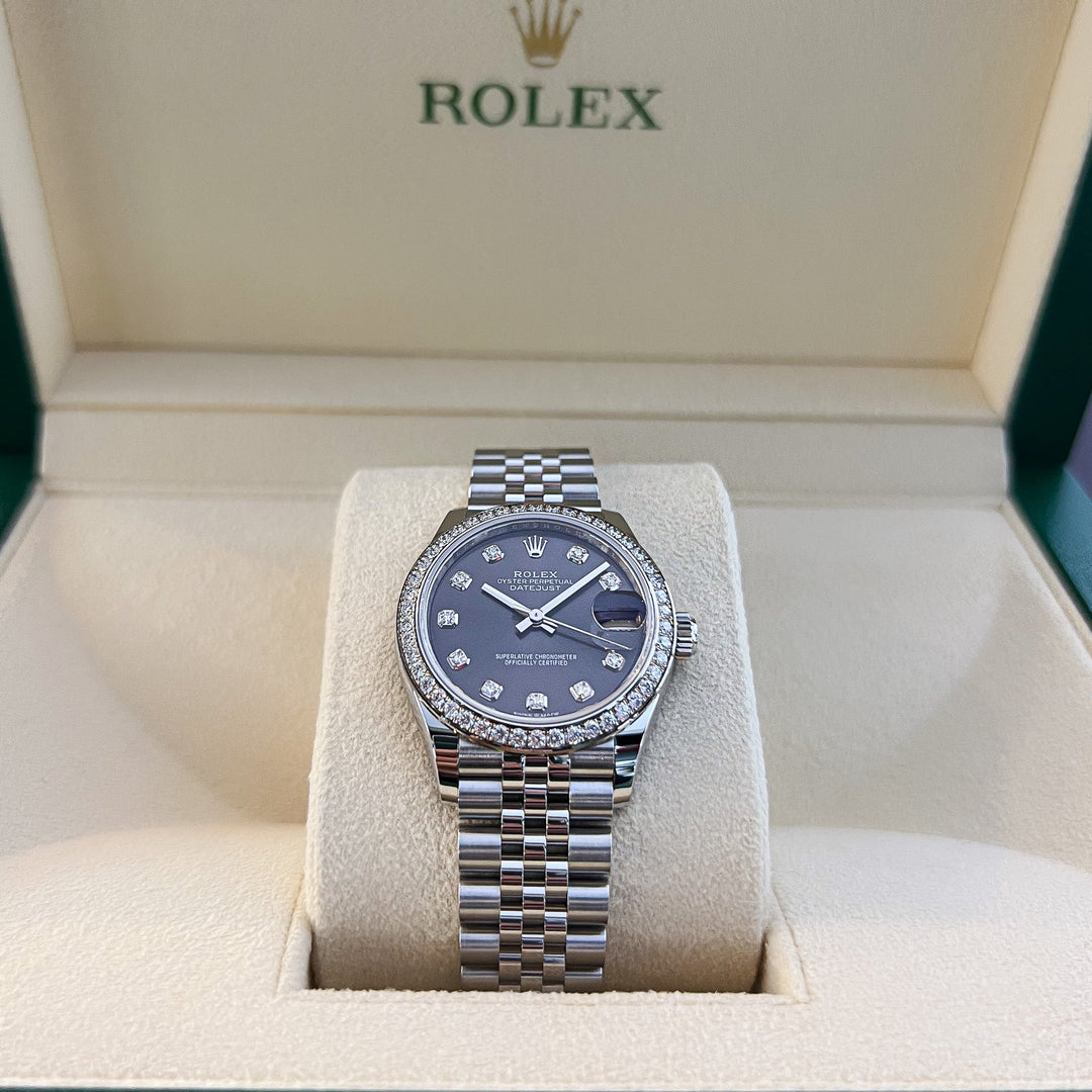 Rolex Datejust31 31mm Steel/WG Dark Grey Dial Diamond Markers 2024 Ref m278384rbr-0010 (#736)