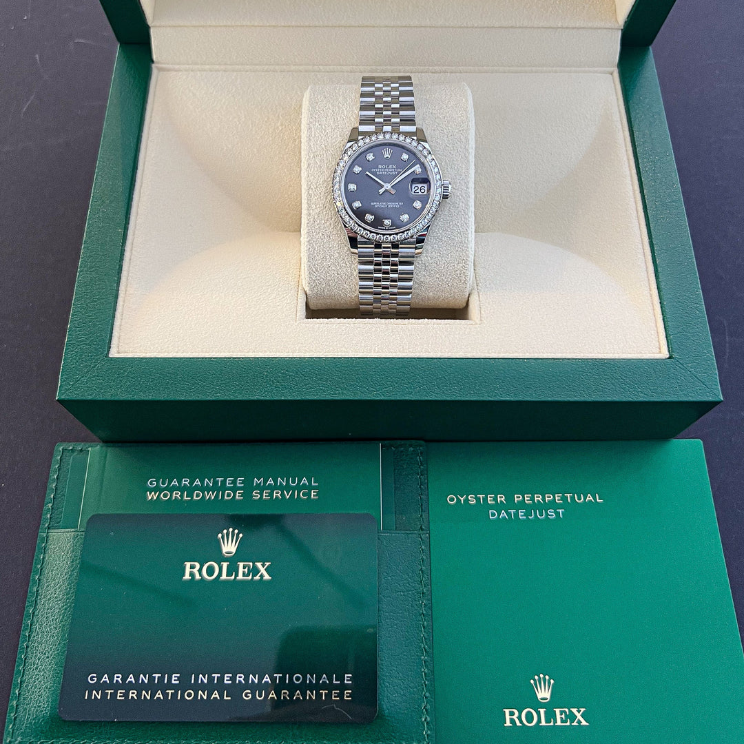 Rolex Datejust31 31mm Steel/WG Dark Grey Dial Diamond Markers 2024 Ref m278384rbr-0010 (#736)