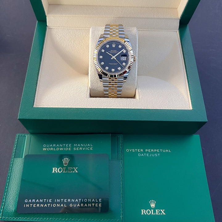 Rolex Datejust41 41mm Steel/YG Black Dial Diamond Markers 2024 Ref m126333-0006 (#855)