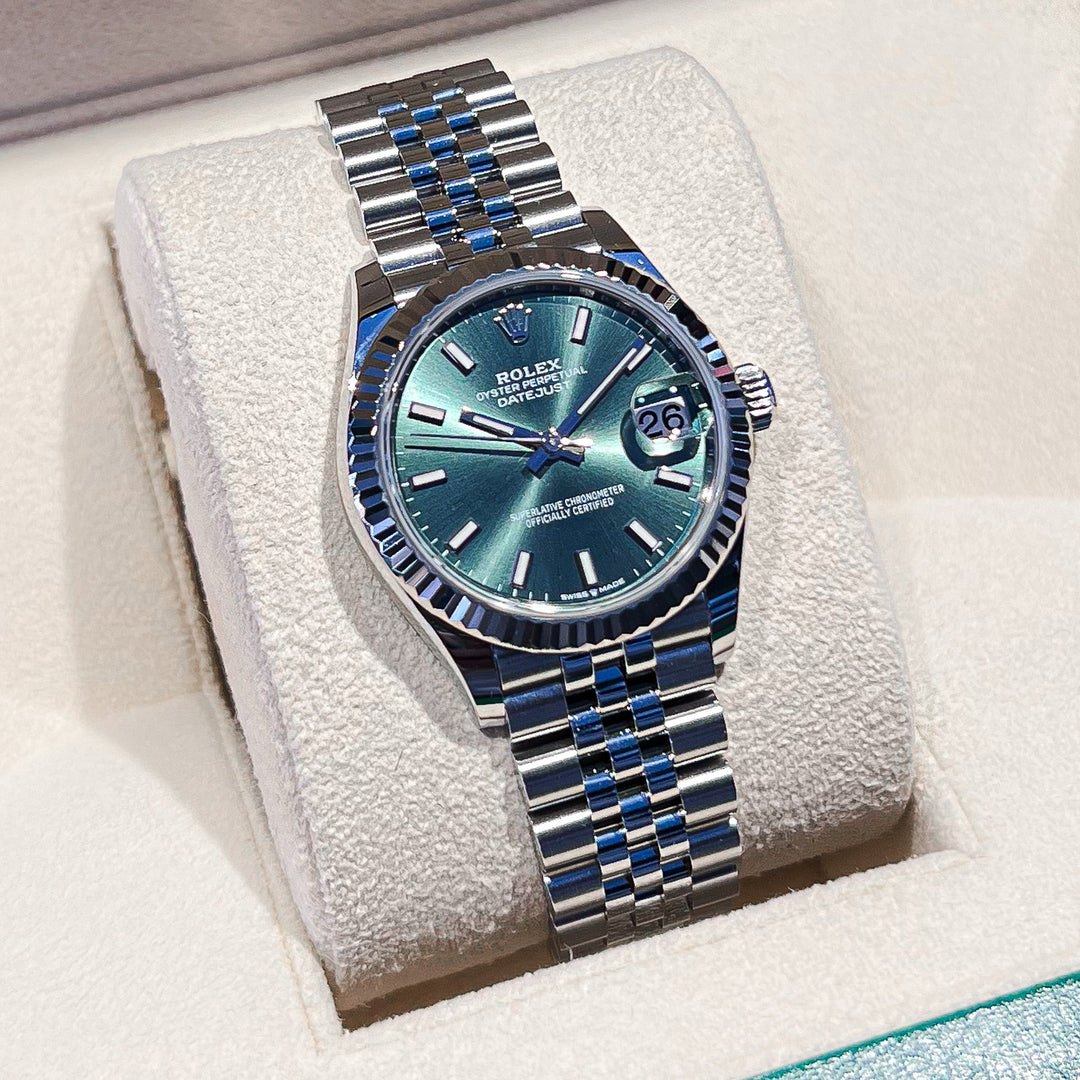 Rolex Datejust31 31mm Steel/WG Green Dial Stick Markers 2023 Ref m278274-0018 (#742)