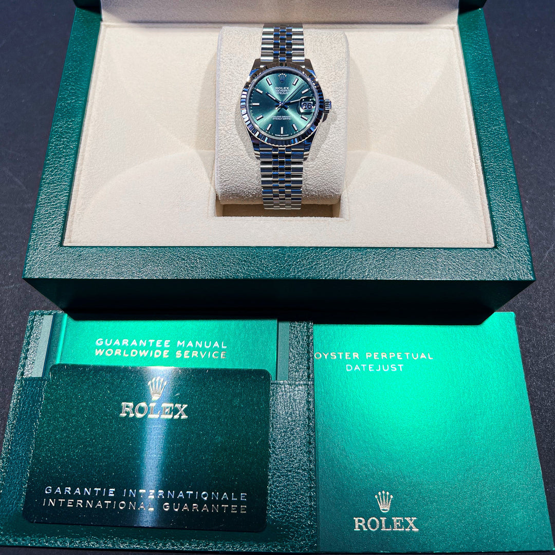 Rolex Datejust31 31mm Steel/WG Green Dial Stick Markers 2023 Ref m278274-0018 (#742)
