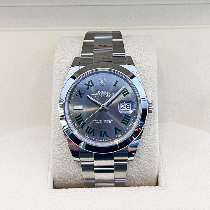 Rolex Datejust41 41mm 'Wimbledon' Steel Slate Dial Numeral Markers 2024 Ref m126300-0013 (#866)