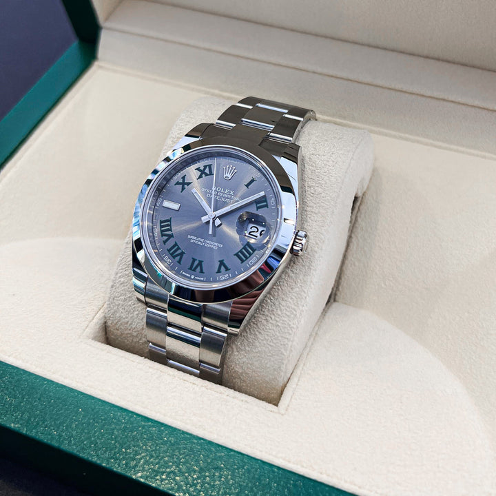 Rolex Datejust41 41mm 'Wimbledon' Steel Slate Dial Numeral Markers 2024 Ref m126300-0013 (#866)