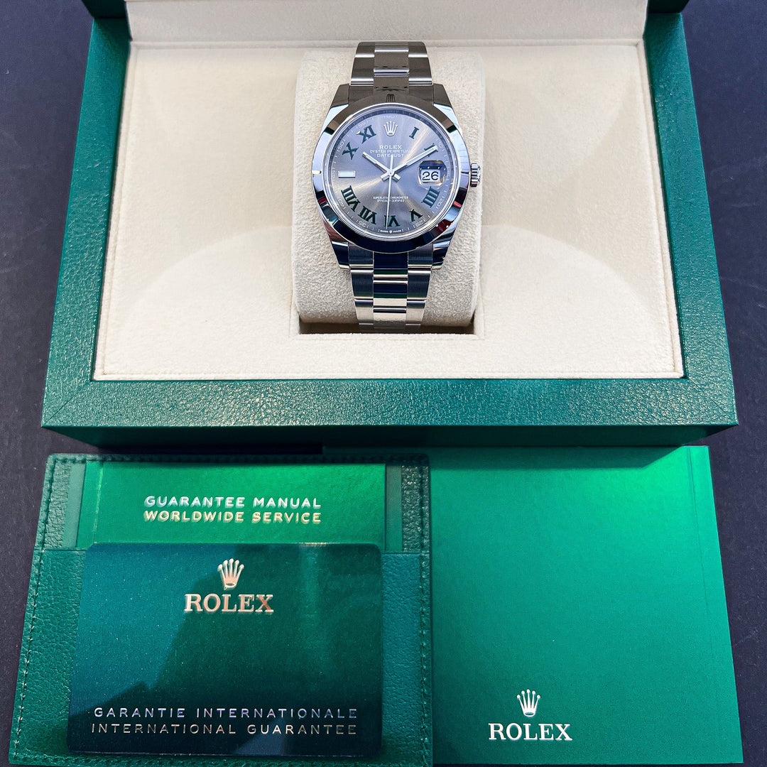 Rolex Datejust41 41mm 'Wimbledon' Steel Slate Dial Numeral Markers 2024 Ref m126300-0013 (#889)