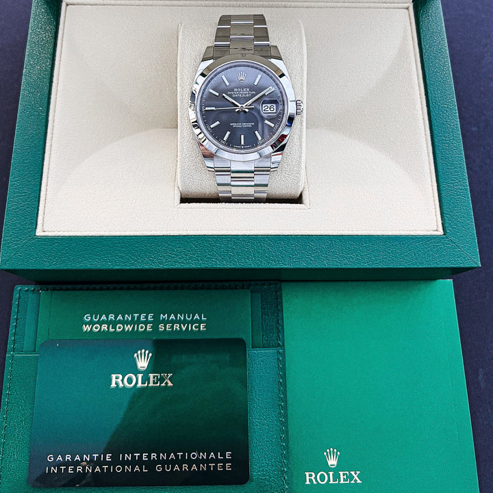 Rolex Datejust41 41mm Steel Slate Dial Stick Markers 2024 Ref m126300-0007 (#633)