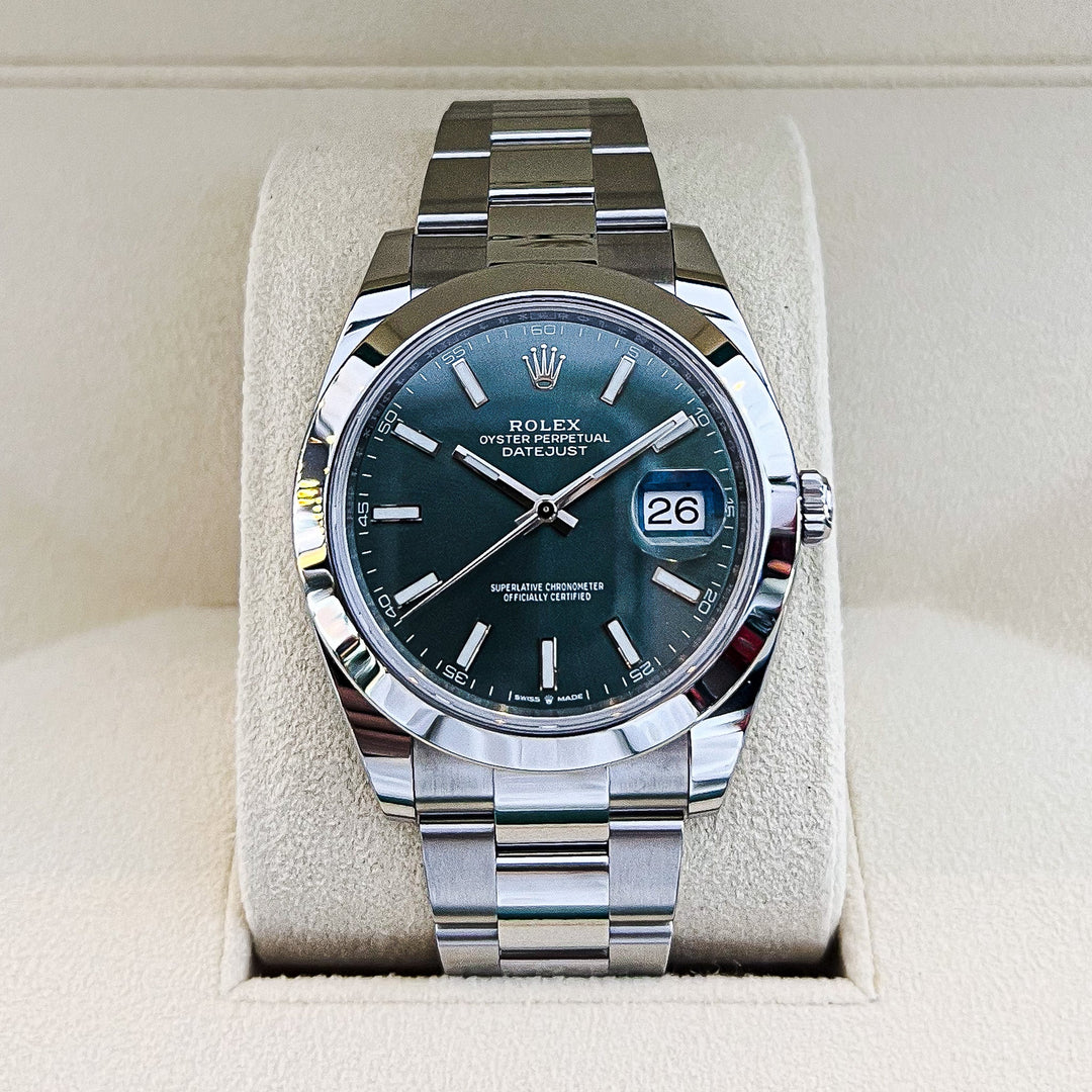 Rolex Datejust41 41mm Steel Green Dial Stick Markers 2025 Ref m126300-0019 (#867)