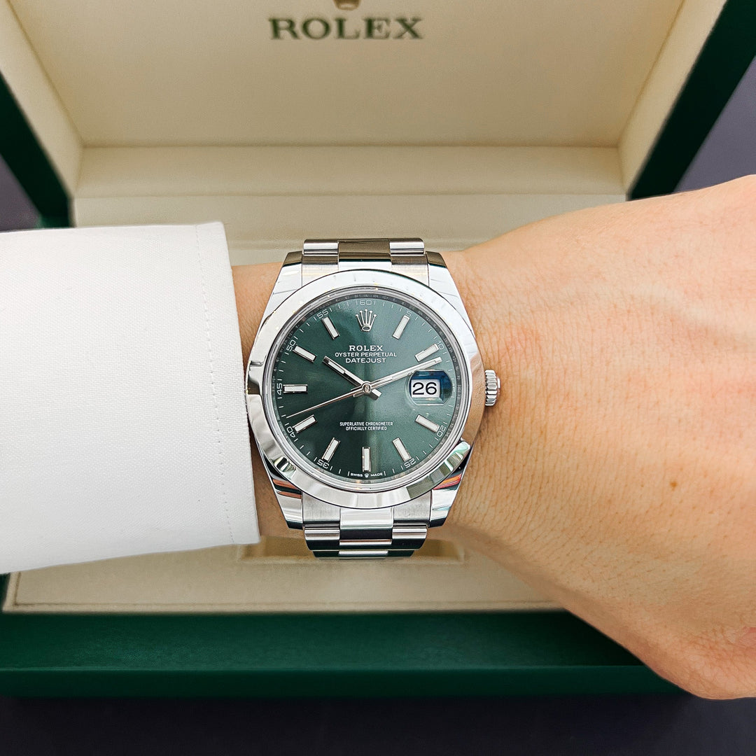 Rolex Datejust41 41mm Steel Green Dial Stick Markers 2025 Ref m126300-0019 (#867)