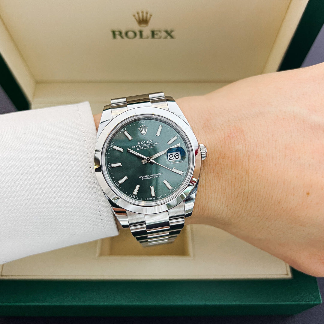 Rolex Datejust41 41mm Steel Green Dial Stick Markers 2025 Ref m126300-0019 (#867)