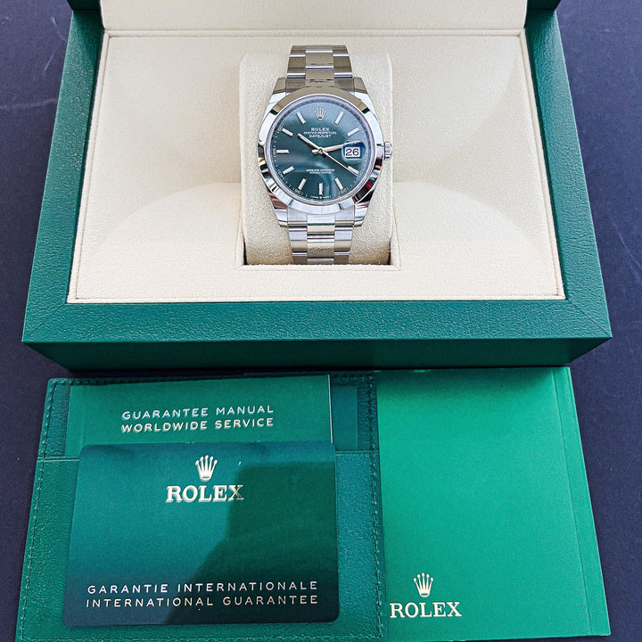 Rolex Datejust41 41mm Steel Green Dial Stick Markers 2025 Ref m126300-0019 (#867)
