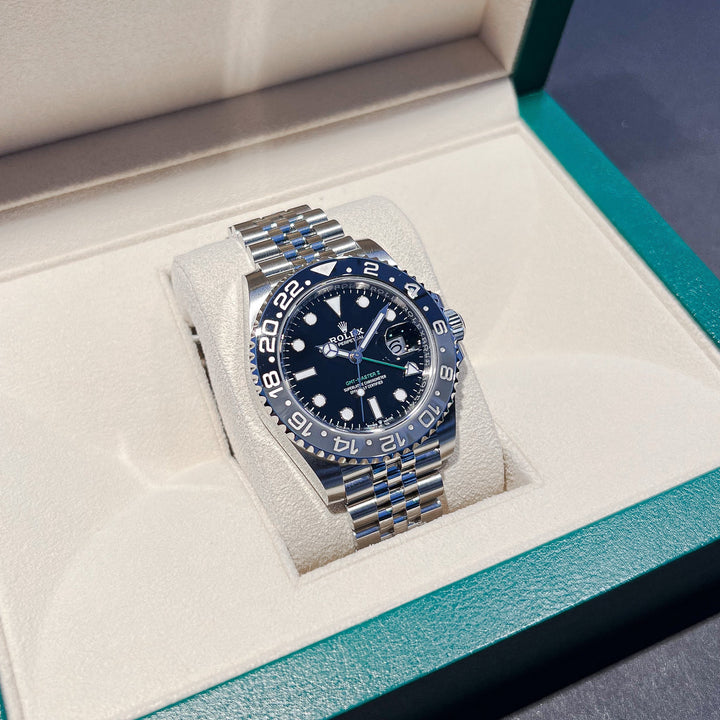 Rolex GMT-Master II 40mm 'Bruce Wayne' Steel Black Dial Button Markers 2024 Ref m126710grnr-0003 (#743)