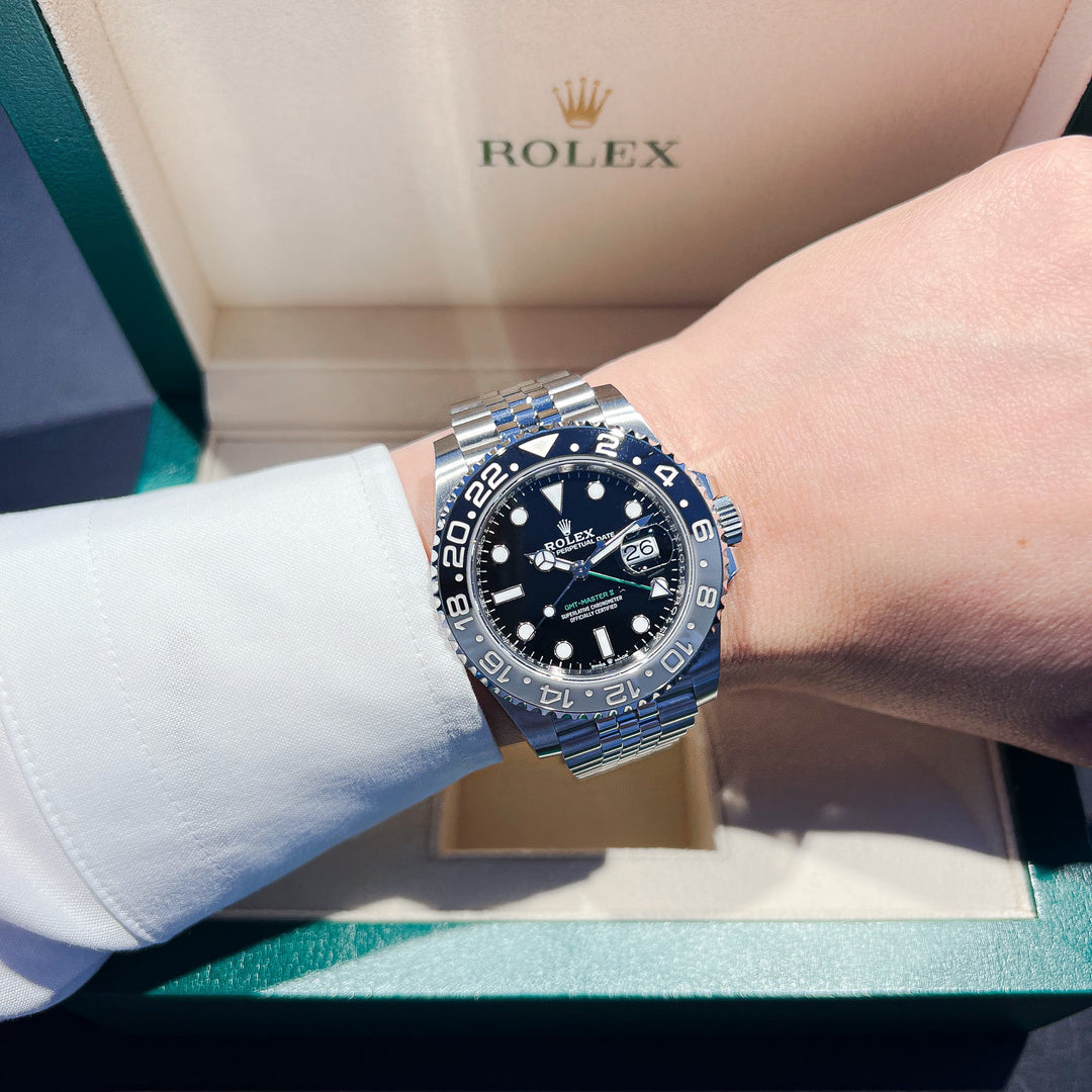 Rolex GMT-Master II 40mm 'Bruce Wayne' Steel Black Dial Button Markers 2025 Ref m126710grnr-0003 (#900)