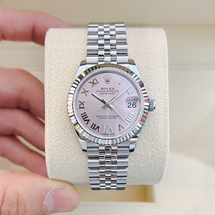 Rolex Datejust31 31mm Steel/WG Pink Dial Numeral Markers 2023 Ref m278274-0024 (#494)