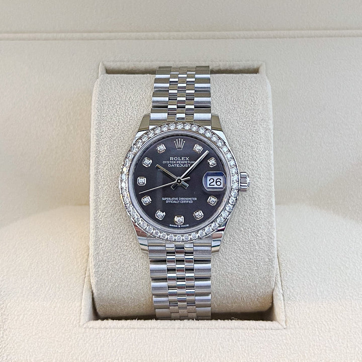 Rolex Datejust31 31mm Steel/WG Dark Grey Dial Diamond Markers 2024 Ref m278384rbr-0010 (#736)