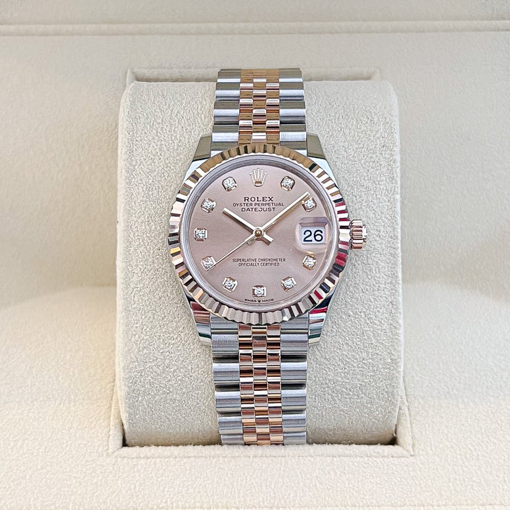 Rolex Datejust31 31mm Steel/RG Rosé Dial Diamond Markers 2024 Ref m278271-0024 (#749)