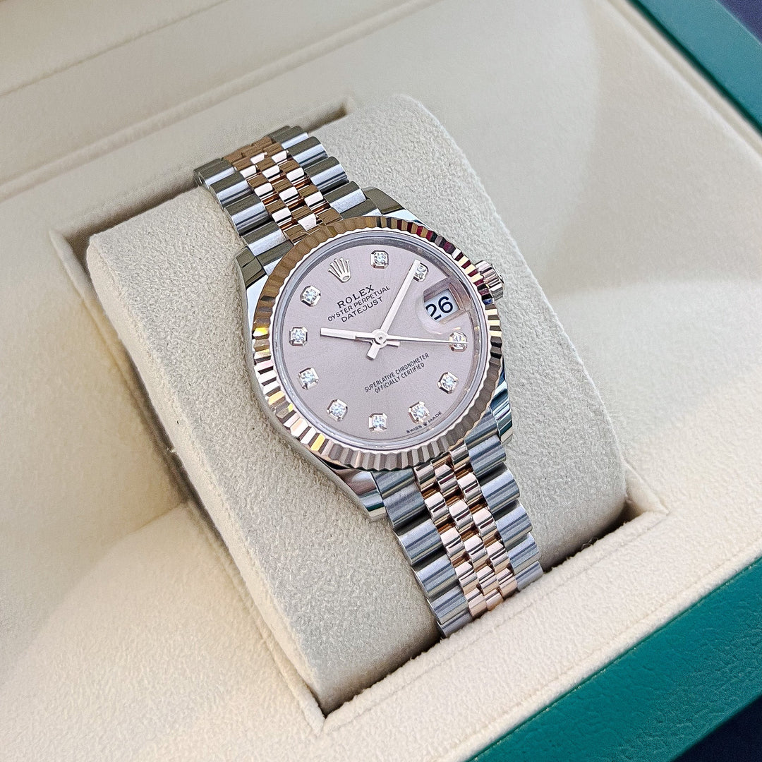 Rolex Datejust31 31mm Steel/RG Rosé Dial Diamond Markers 2024 Ref m278271-0024 (#749)