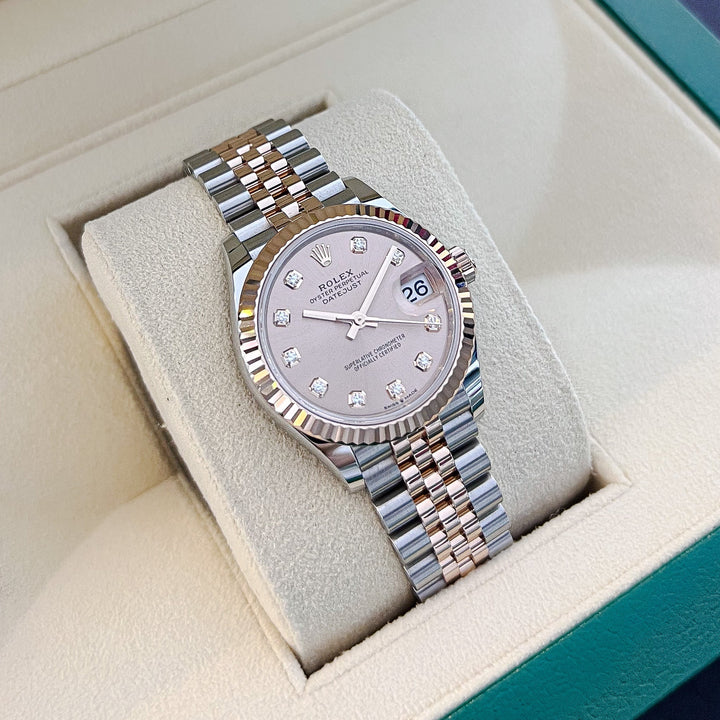 Rolex Datejust31 31mm Steel/RG Rosé Dial Diamond Markers 2024 Ref m278271-0024 (#749)