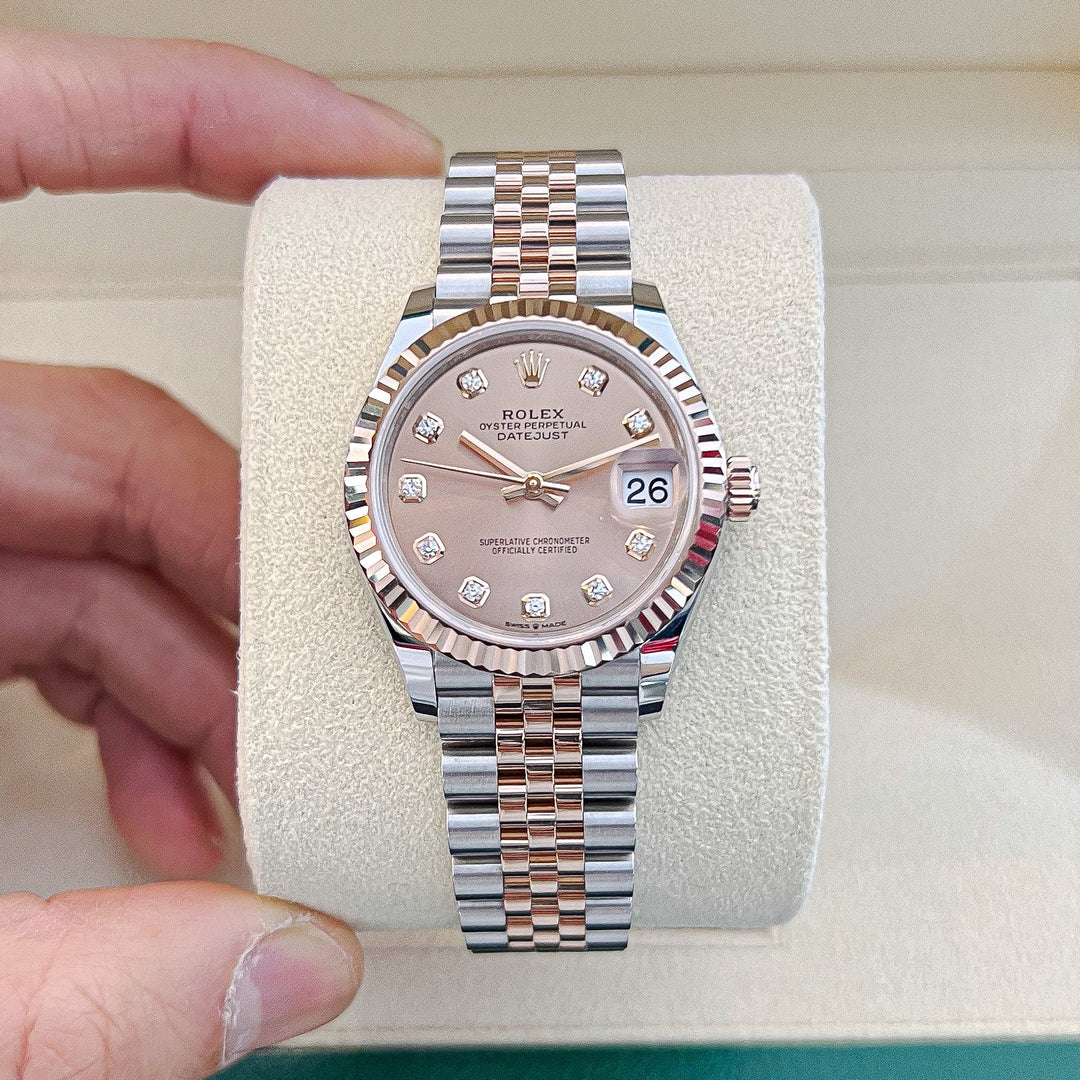 Rolex Datejust31 31mm Steel/RG Rosé Dial Diamond Markers 2024 Ref m278271-0024 (#749)