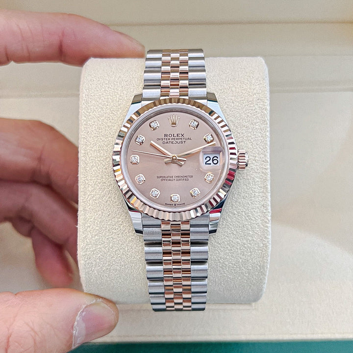 Rolex Datejust31 31mm Steel/RG Rosé Dial Diamond Markers 2024 Ref m278271-0024 (#749)