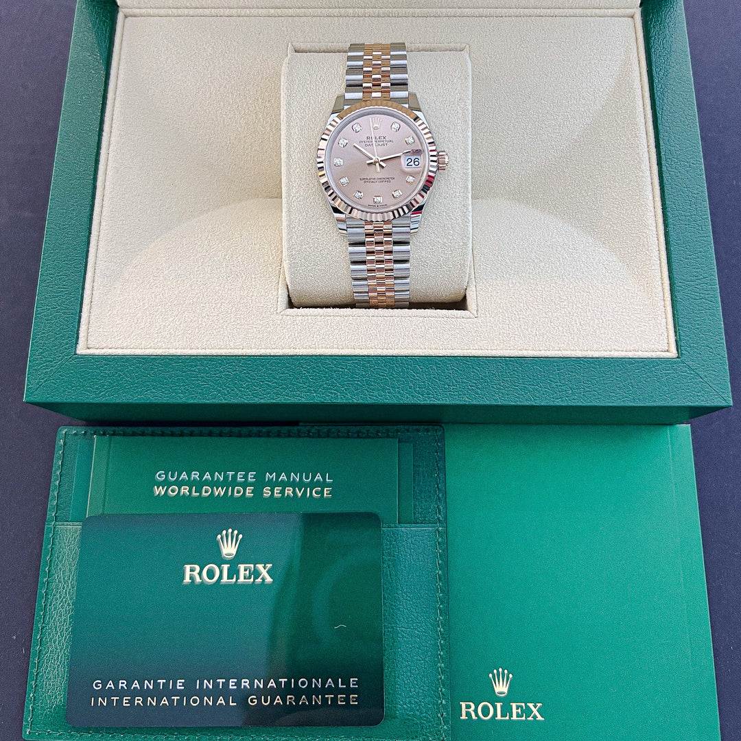 Rolex Datejust31 31mm Steel/RG Rosé Dial Diamond Markers 2024 Ref m278271-0024 (#749)