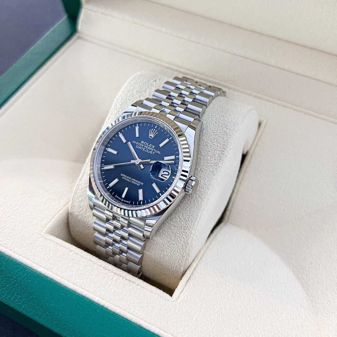 Rolex Datejust36 36mm Steel/WG Blue Dial Stick Markers 2024 Ref m126234-0017 (#880)