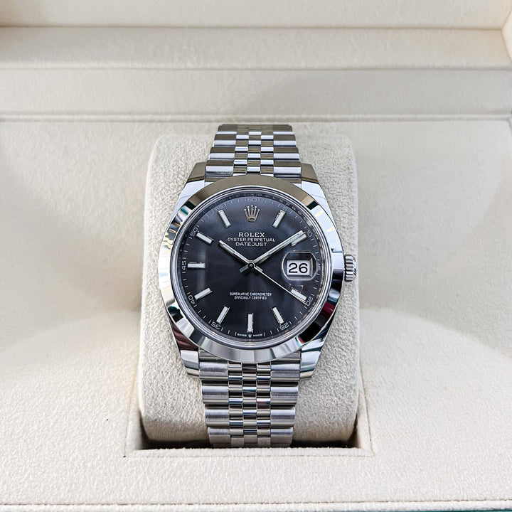 Rolex Datejust41 41mm Steel Slate Dial Stick Markers 2024 Ref m126300-0008 (#810)