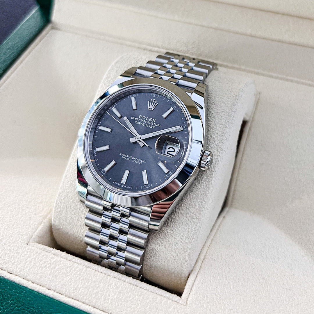 Rolex Datejust41 41mm Steel Slate Dial Stick Markers 2024 Ref m126300-0008 (#810)