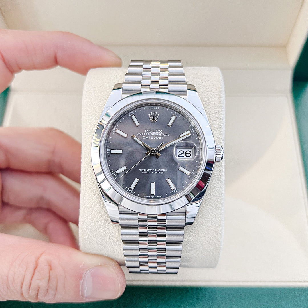 Rolex Datejust41 41mm Steel Slate Dial Stick Markers 2024 Ref m126300-0008 (#810)