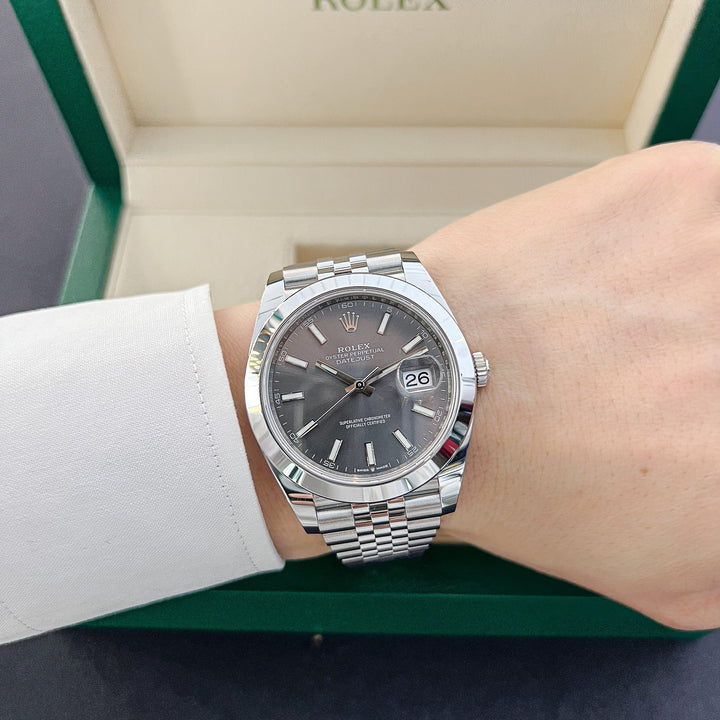 Rolex Datejust41 41mm Steel Slate Dial Stick Markers 2024 Ref m126300-0008 (#810)