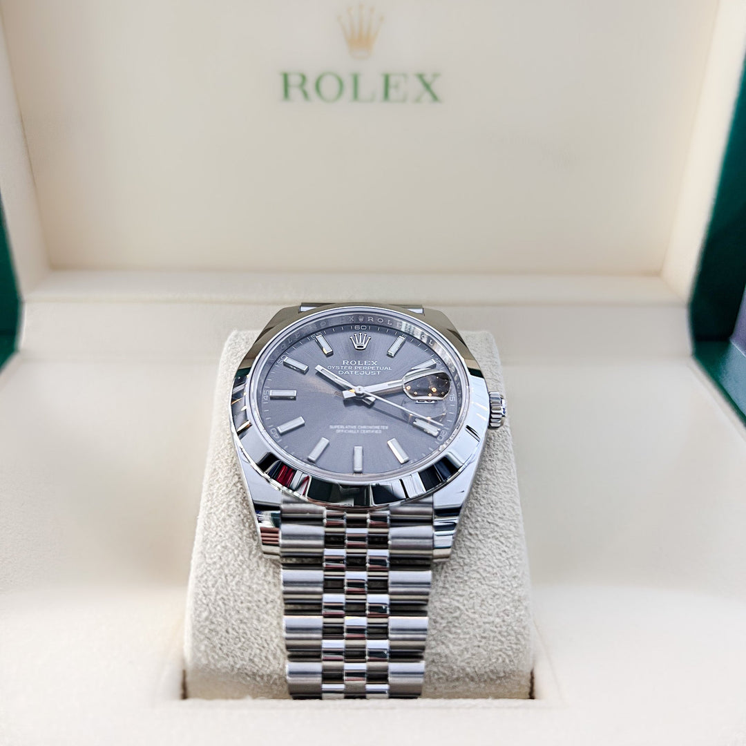 Rolex Datejust41 41mm Steel Slate Dial Stick Markers 2024 Ref m126300-0008 (#810)