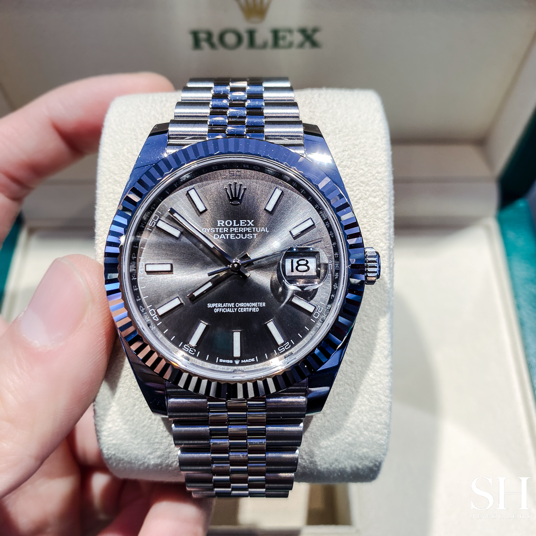 Rolex Datejust41 41mm Steel Slate Dial Stick Markers 2024 Ref m126334-0014 (#805)