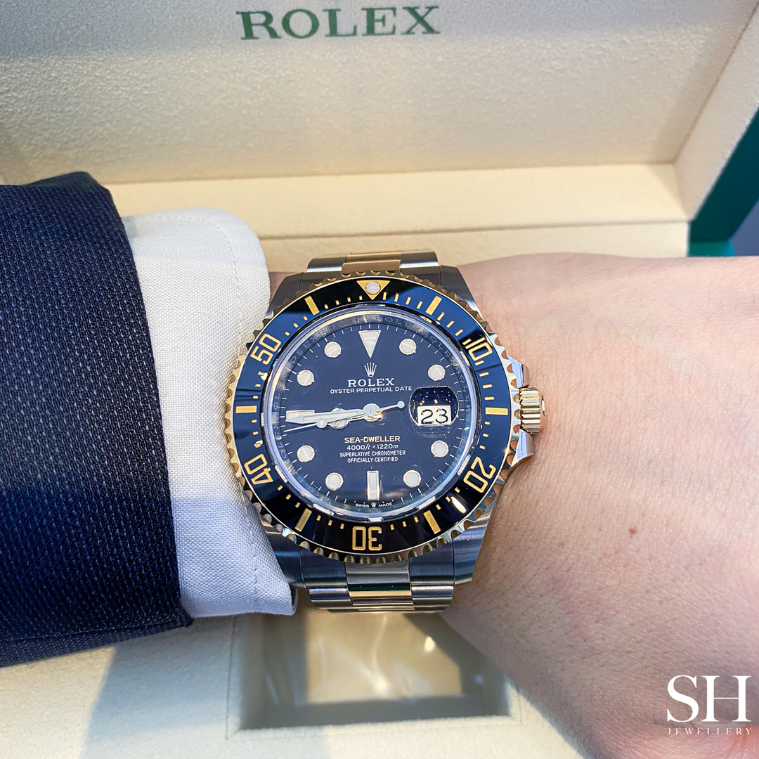 Rolex Sea-Dweller 43mm Steel/YG Black Dial Button Markers 2023 Ref m126603-0001 (#329)