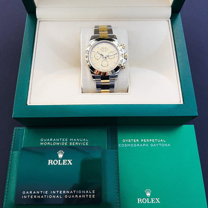 Rolex Daytona 40mm Steel/YG Champagne Dial Stick Markers 2023 Ref m116503-0003 (#656)