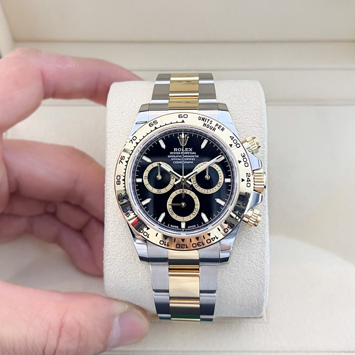 Rolex Cosmograph Daytona 40mm Steel/YG Black Dial Stick Markers 2024 Ref m126503-0003 (#780)