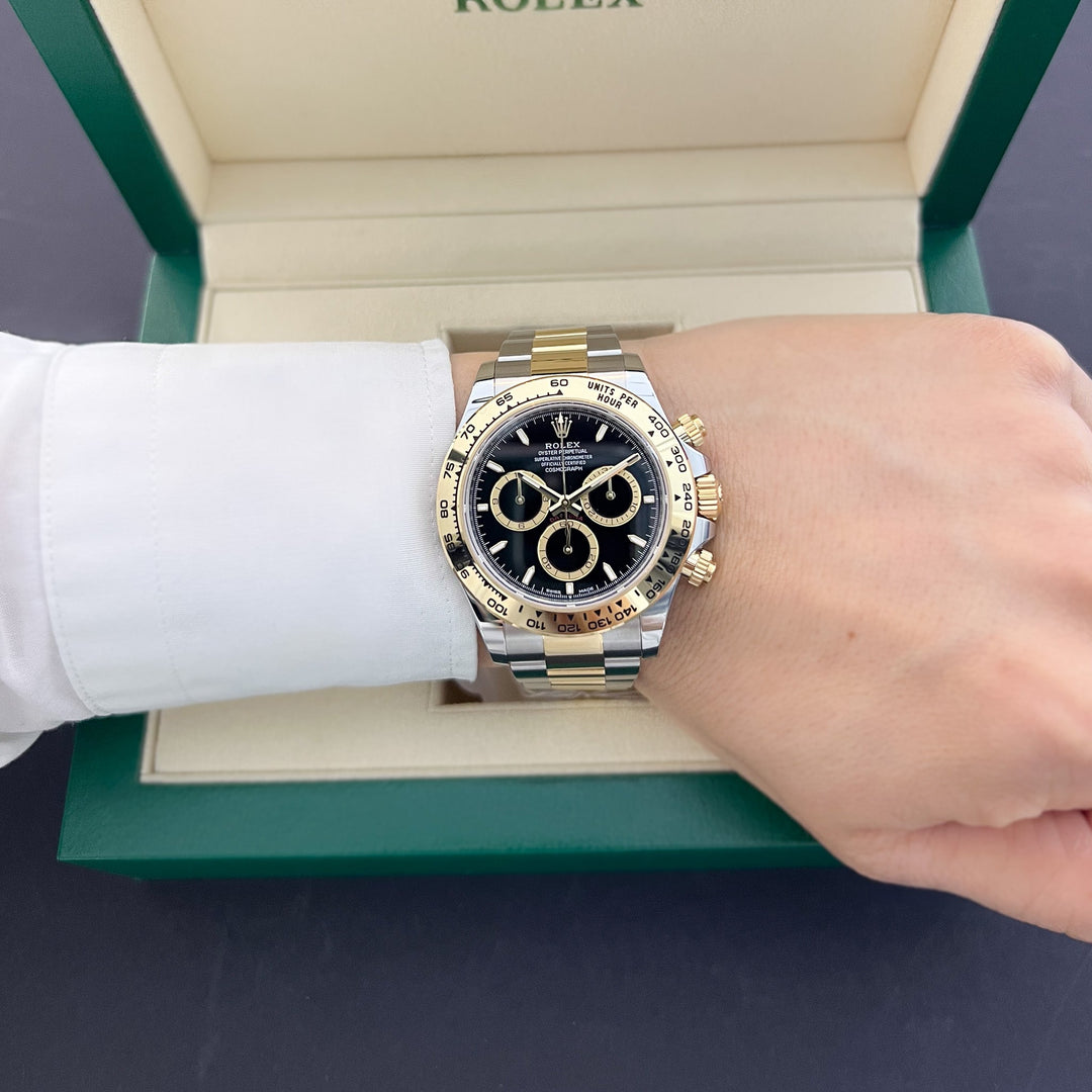 Rolex Cosmograph Daytona 40mm Steel/YG Black Dial Stick Markers 2024 Ref m126503-0003 (#764)