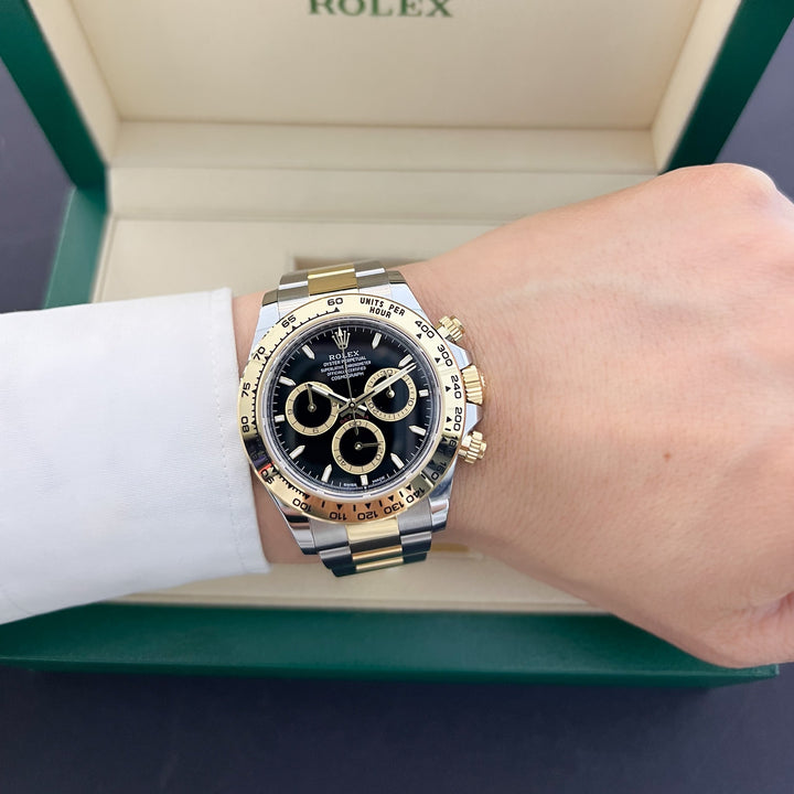 Rolex Cosmograph Daytona 40mm Steel/YG Black Dial Stick Markers 2024 Ref m126503-0003 (#780)