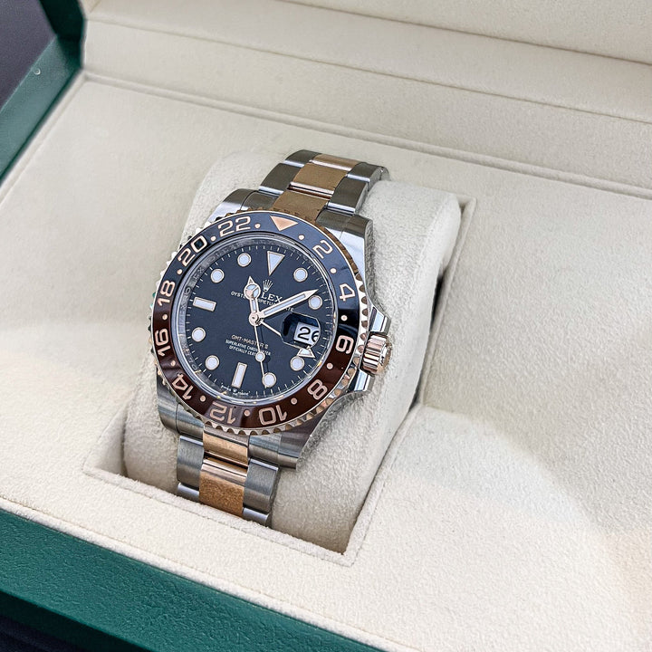 Rolex GMT-Master II 40mm 'Root Beer' Steel/RG Black Dial Button Markers 2024 Ref m126711chnr-0002 (#834)